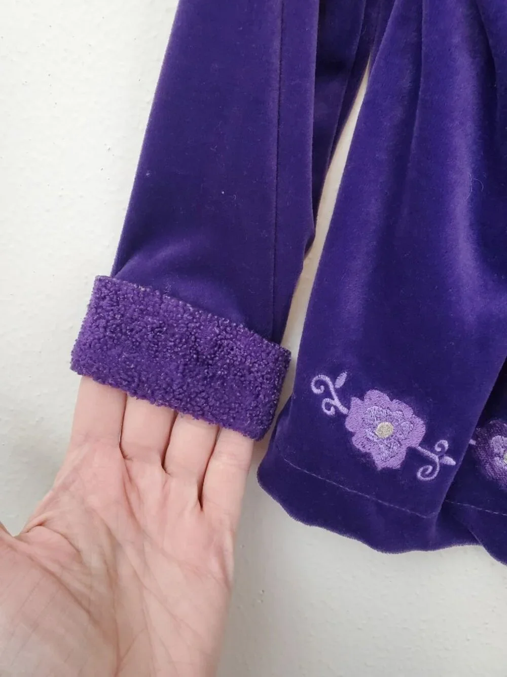 McKids vintage embroidered plush jacket, purple